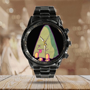 Discover It's not an avocado , it's a zombie triangle! Calendar Steel Band Watch
