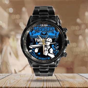Discover I'm An Ironworker Calendar Steel Band Watch