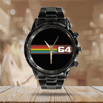 Discover Commodore 64 Color Bar Calendar Steel Band Watch