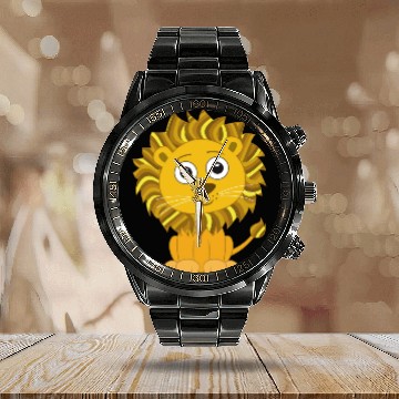 Discover Lion cute for Kids and Baby Calendar Steel Band Watch
