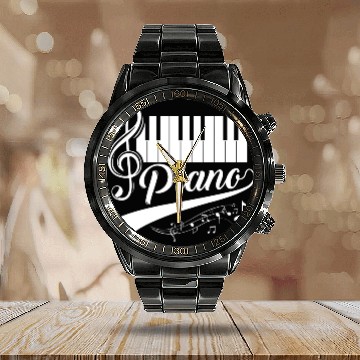 Discover Keyboard Piano Keys Gift Musician Pianist Calendar Steel Band Watch