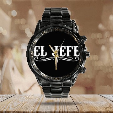 Discover El Jefe The Boss Funny Mexican Pride Humor mexico Calendar Steel Band Watch