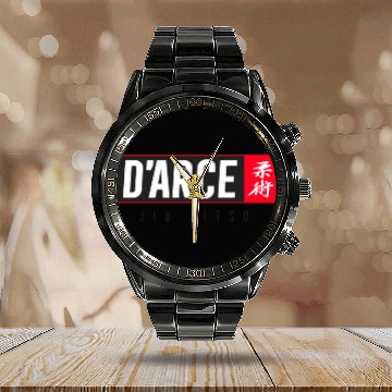 Discover Jiu Jitsu Black Belt Darce Dark Gift Martial Arts BJJ Calendar Steel Band Watch