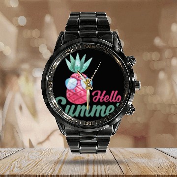 Discover summer sun beach holiday lake sea gift idea Calendar Steel Band Watch