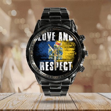Discover Love and Respect Jalisco Flag Jalisciense Mexico Calendar Steel Band Watch