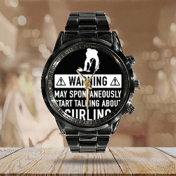 Discover Movie - funny curling for men or women Calendar Steel Band Watch