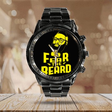 Discover JAMES HARDEN FEAR THE BEARD Calendar Steel Band Watch
