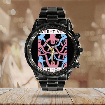Discover creative commons hipster grandpa Calendar Steel Band Watch