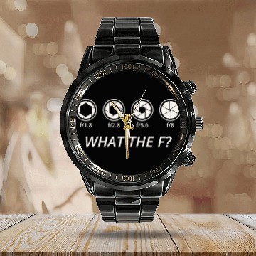 Discover Funny Photography - Camera F-Number Photo Gift Calendar Steel Band Watch