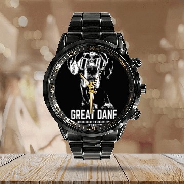 Discover Great dane - great dane official dog of the coo Calendar Steel Band Watch