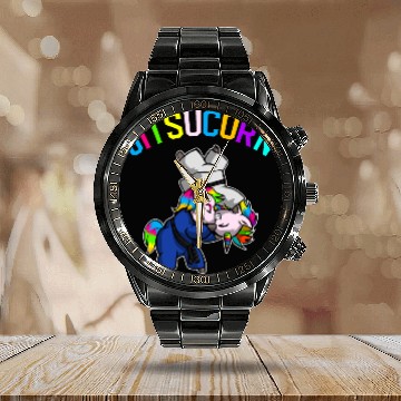 Discover FLGBT Jitsucorn Unicorn BJJ and Jiu Jitsu Calendar Steel Band Watch