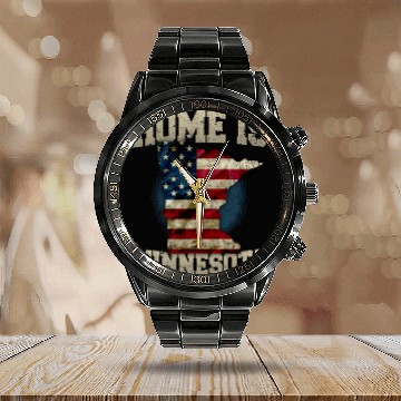 Discover Home is Minnesota USA US map gift unique fans Proud Strong Support Calendar Steel Band Watch
