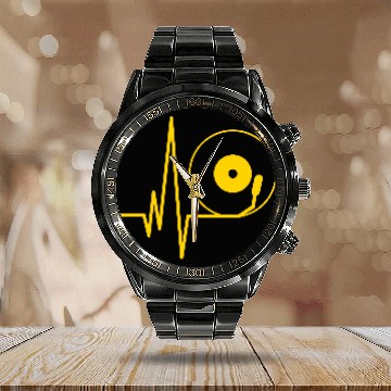 Discover Vinyl Beat Calendar Steel Band Watch