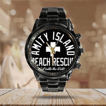 Discover AMITY ISLAND BEACH RESCUE funny thisrt Calendar Steel Band Watch