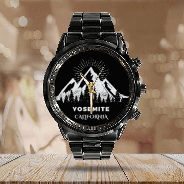 Discover Yosemite National Park Calendar Steel Band Watch