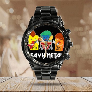 Discover Funny Heavy Metals Chemistry Elements Rock Band Calendar Steel Band Watch