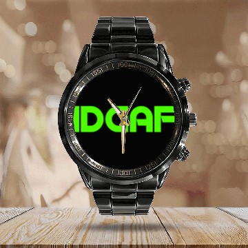 Discover IDGAF (LIME GREEN PRINT) Calendar Steel Band Watch