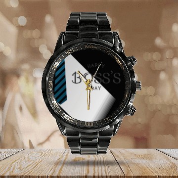 Discover Happy Boss's day Calendar Steel Band Watch HBD