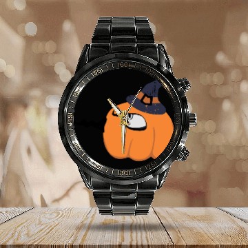 Discover Pumpkin Calendar Steel Band Watch for Halloween