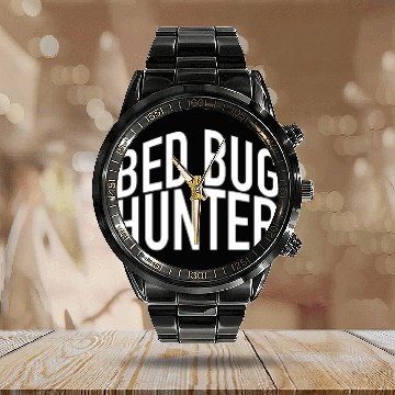 Discover Bed Bug Hunter Calendar Steel Band Watch