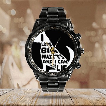 Discover Funny I Love Big Mutts Not Lie Dog Lovers Gift Calendar Steel Band Watch