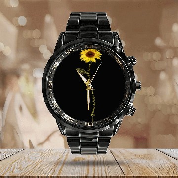 Discover You Are My Sunshine Hippie Sunflower girlfriend Calendar Steel Band Watch