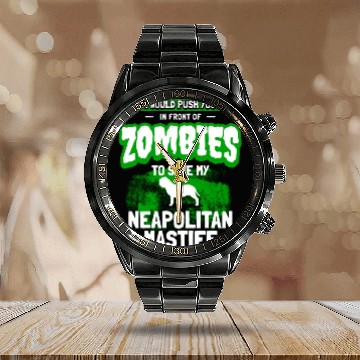 Discover Neapolitan Mastiff Dog Zombie Halloween Gift Calendar Steel Band Watch