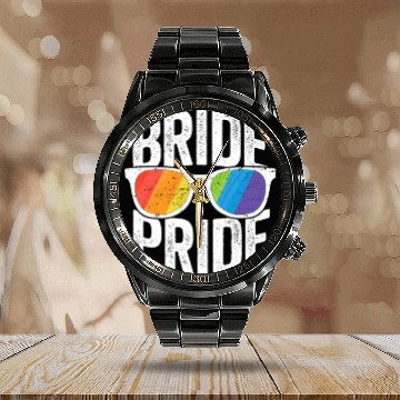 Discover Bride Pride Bachelorette Party Calendar Steel Band Watch LGBT Pride Lesbian