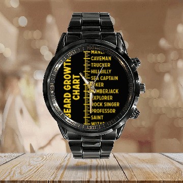 Discover Dad Beard Gifts Beard Growth Chart Funny Beard Calendar Steel Band Watch