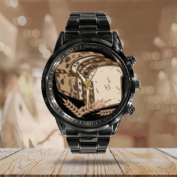 Discover Toast Bread Cereal Slice Flour Wheat Calendar Steel Band Watch