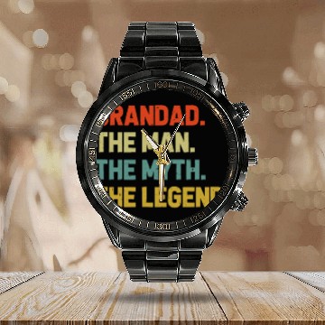 Discover Grandad The Man The Myth The Legend Grandpa Calendar Steel Band Watch