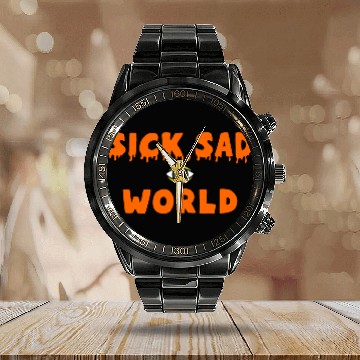 Discover Sick Sad World Calendar Steel Band Watch