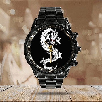 Discover CHINESE DRAGON MMA Calendar Steel Band Watch