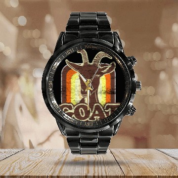 Discover Goat Calendar Steel Band Watch