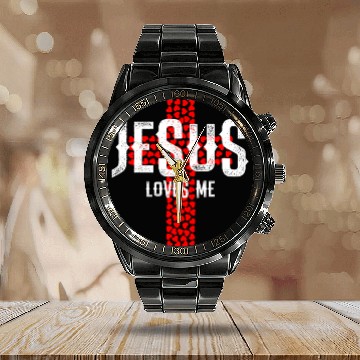 Discover Jesus Loves Me | Religion Church Pray Gift Calendar Steel Band Watch