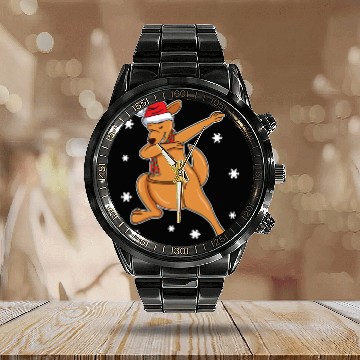 Discover Kangaroo Australian Dabbing Xmas Christmas Present Calendar Steel Band Watch