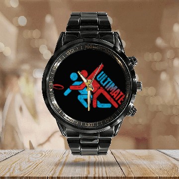Discover Ultimate Frisbee - Extreme Sports Disc Golf Calendar Steel Band Watch