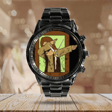 Discover Retro Vintage Grunge Style Dabbing Dab Mona Lisa Calendar Steel Band Watch