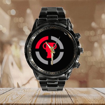 Discover Game Theory Parallel Logo Concept - Gamer Gifts Calendar Steel Band Watch