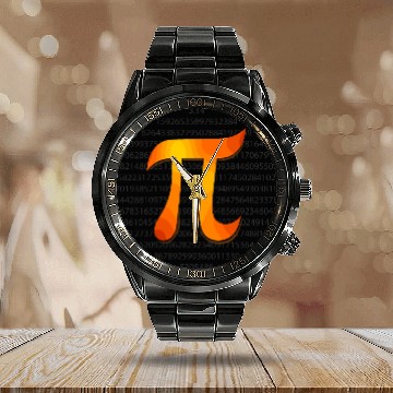 Discover Math Symbols pi Circle π 3.14 - Gift Idea Calendar Steel Band Watch