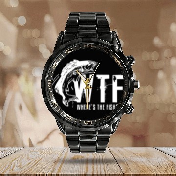 Discover wtf where is the fish fishing tattoo Calendar Steel Band Watch