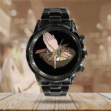 Discover Amen Ramen Phone jesus chef Calendar Steel Band Watch