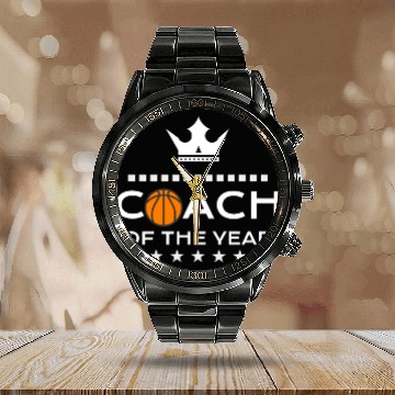 Discover Basketball coach sports free throw baskets gift Calendar Steel Band Watch