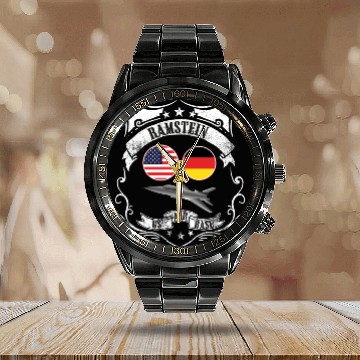 Discover Ramstein air base Germany Calendar Steel Band Watch
