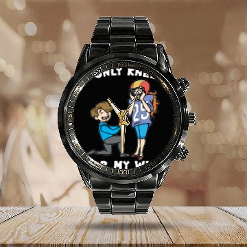 Discover I ONLY KNEEL FOR MY WIFE Marriage Wedding proposal Calendar Steel Band Watch