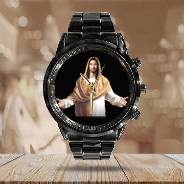 Discover Jesus Christ Calendar Steel Band Watch