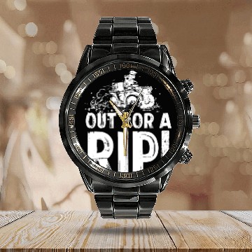 Discover Out for a Rip Dirt Biking - Noisy 4x4 ATV Off Road Calendar Steel Band Watch