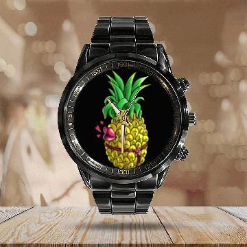 Discover Pineapple Slut Calendar Steel Band Watch