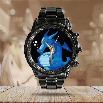 Discover Dragon Wyvern Frost Ice Crystal Winter Fat Gift Calendar Steel Band Watch