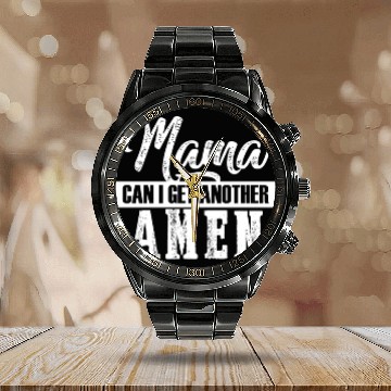 Discover Mama Can I Get Another Amen Christian Christianity Calendar Steel Band Watch